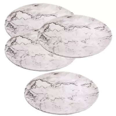 £12.99 • Buy 4 X Reusable Plastic Melamine Granite Pattern 11  Dinner Plate Camping Picnic