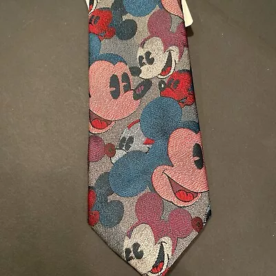 NEW Men's Balancine Tie Works Disney Mickey Mouse Blue Red Poly Tie • $9.99