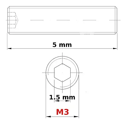 M3 M4 M5 M6 M8 Socket Grub Screws Flat End Point Allen Key Set Screw BZP DIN 913 • £1.69