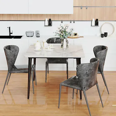 Deluxe Square Table Kitchen Eating Table Anti Scratch Glossy Marble Top Home Dec • $159.90
