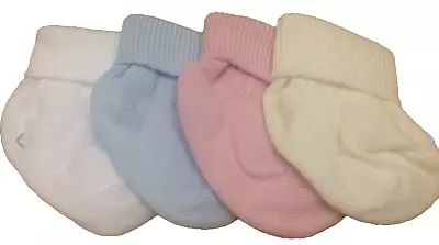 BABY SOCKS Premature 6 Pairs Turn Down Top Ankle Length.  BOY / GIRL Colours • £4.25