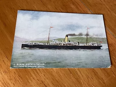 Postcard  LN&W  S.S. ROSTREVOR Holyhead & Greenore Service • £1.99