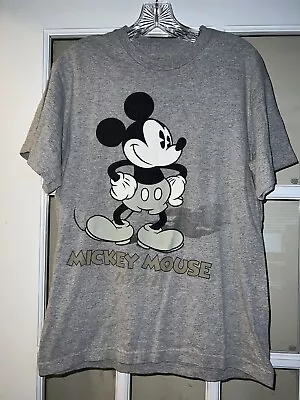 Disney Mickey Mouse Double Sided Tee Short Sleeved Black White Colorful MEDIUM  • $10