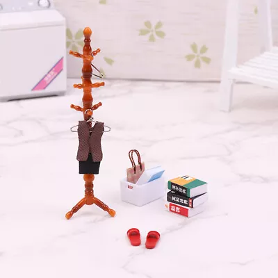 1Set 1:12 Dollhouse Coat Rack Hanger Shoe Bag Clothes Book Box Furniture Decor • $16.89