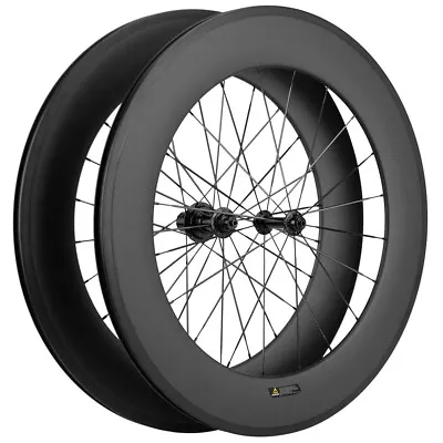 700C 88mm Clincher Carbon Wheelset Bicycle Wheels Heavy Riders Carbon Bike Wheel • $386