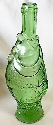 Vintage Antinori Italy Wine Bottle Green Glass Figural Fish 13  Bitters Decanter • $16.25