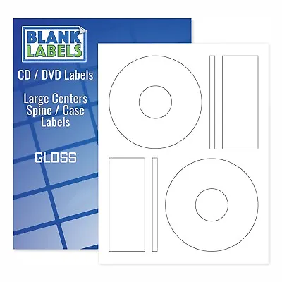 50 GLOSSY Laser Labels! - Fits Memorex Large Core - 25 Sheets! CD / DVD Gloss • $13.99