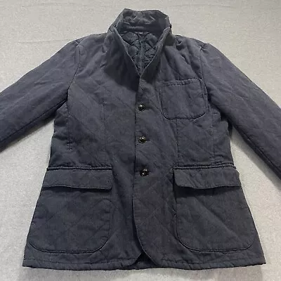 J Crew Jacket Quilted Size Medium Mens Blazer Blue Ludlow Fielding Sport Coat • $56