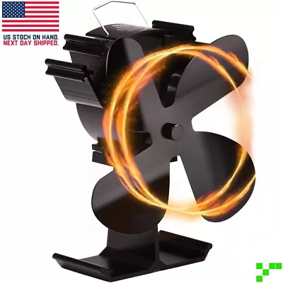 HEAT-POWERED Metal Stove Fan Eco For Wood/Log Burner 240 CFM Fireplace Quiet • $19.95