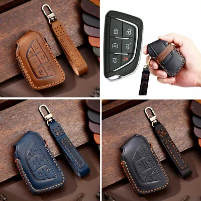 6 Buttons Leather Remote Key Fob Cover Case Holder For Cadillac Escalade 2021-up • $14.29