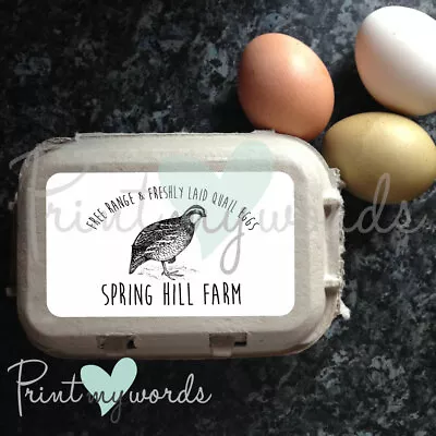 PERSONALISED FRESHLY LAID QUAIL EGG BOX LABELS X 12 Poultry • £3