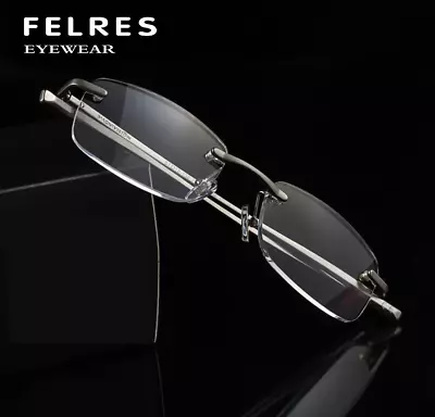 Rimless Aluminium Square Reading Glasses For Men Retro Classic Glasses New  • $9.99