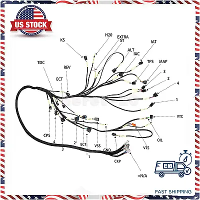 K20 K24 K-Series Tucked Engine Harness For Honda Acura K-Swap Integra CRX EK EG • $59.98