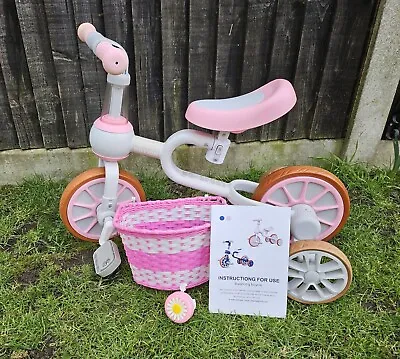 XIAPIA 3 In 1 Toddlers Kids Girls Tricycle Balance Bike 2-4 Yrs. Pink + Access. • £45