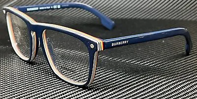 BURBERRY BE2340 3799 Blue Square Rectangle Men's 56 Mm Eyeglasses • $137.70