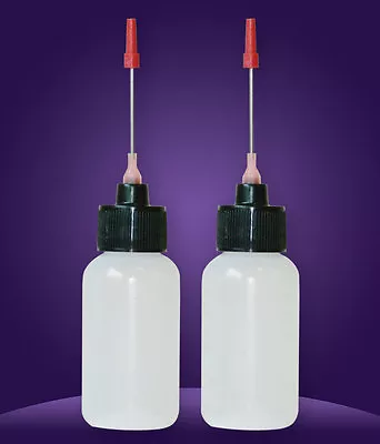 Two 1 OZ Soft Bottles With Needle Tip Dispenser Pharmaceutical Grade Quality!! • $8.15