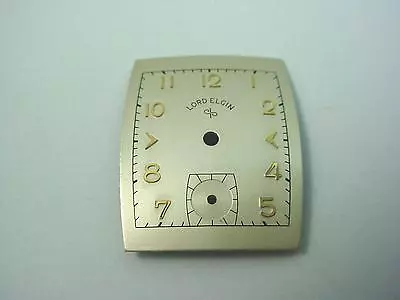 24.3mm By 20.03mm Vintage Lord Elgin Watch Dial Subdial 6.5mm Gold Numeral Mrkrs • $36