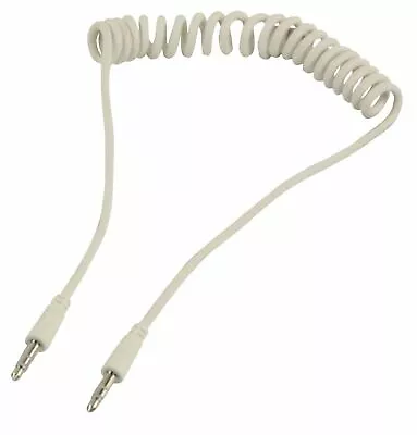 Coiled 3.5mm AUX Cable Mini Jack To Jack Audio Auxiliary Lead Car Headphone 1m W • £4.42