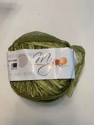 Muench Yarn DIVA Glass Bead Ribbon Color 5301 Green • $8