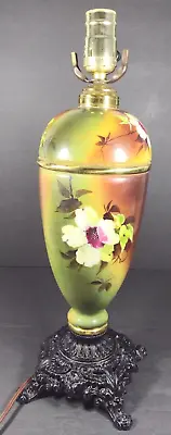 Vintage Victorian Hand Painted Floral Ceramic Urn Shaped Table Lamp 250W WORKS • $34