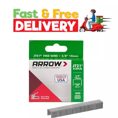 Arrow Fastener 276 Genuine JT21/T27 3/8-Inch Staples 1000-Pack [NEW] • $5.99