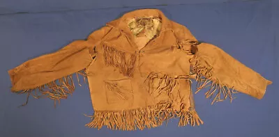 Vintage Davy Crockett Child's Coat Jacket Suede America's Favorite Pioneer Label • $64.99