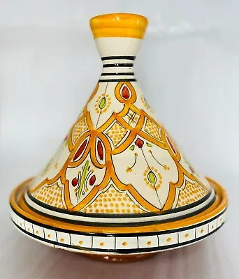 Moroccan TAJINE & Dome Lid Hand Crafted TAGINE Hand Painted Terracotta 9 5/8”D • $69