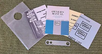 1973 Everest & Jennings Folding Wheel Chair Owner's Manual Parts List Wrench • $19