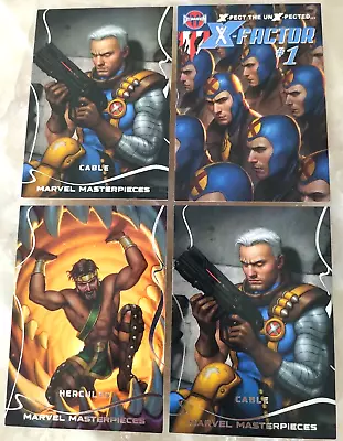 2022 UD Marvel Masterpieces Base & Variant Cover Lot (x4) Hercules & Cable ++ • $1.25