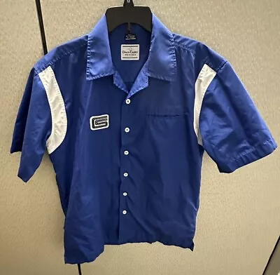 David Carey Originals Shelby Cobra Button Up Blue Mechanic Pit Shirt Large • $39.89