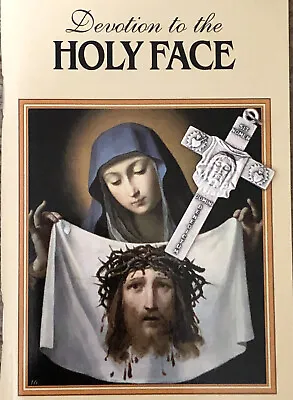 Holy Face Of Jesus Book And Reparation Cross- Veronica's Veil-Rare Cross • $17