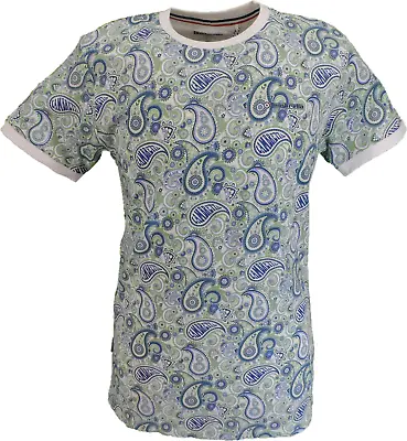 Lambretta Mens White/Navy Paisley T-Shirt • £18.99