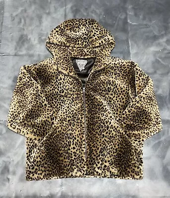 Vintage J Percy Marvin Richards Leopard Cheetah Print Hooded Women’s Coat Size M • $125