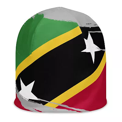 Saint Kitts & Nevis Flag All-Over Print Beanie National Signs Bonnet Hip Hop Hat • $32