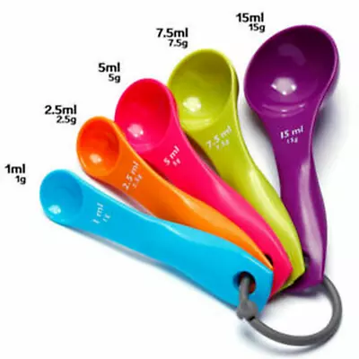 Nested Measuring Cup Small Spoons Set Colorful Baking Cooking Kitchen Set 5PCS • £2.03