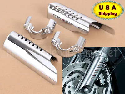 Motorcycle Chrome Lower Fork Leg Deflector Shields For Harley Dyna Softail FXST • $30.98
