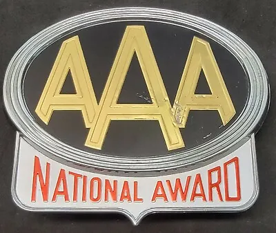 RARE  Vintage AAA  National Award   Emblem LICENSE PLATE TOPPER BUMPER BADGE  • $99.99