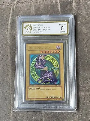 Dark Magician 1st Edition Starter Deck CGA 8 NM/M Yugioh 2002 KONAMI • $1200