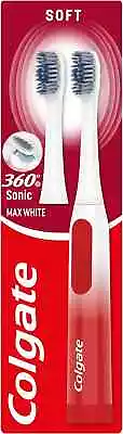 Colgate 360 Sonic Max White Battery Powered Toothbrush Cleans In 4 Ways And Pol • £11.06