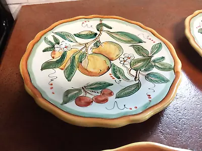 Deruta Pottery 8.5 In Hand Painted Fruit Pattern SALAD Plate Italy RARE • $49.50