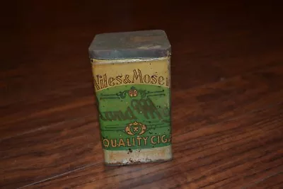 E6- Niles & Moser Hand Made A Quality Cigar Tin 5 Cent Straight • $23.50