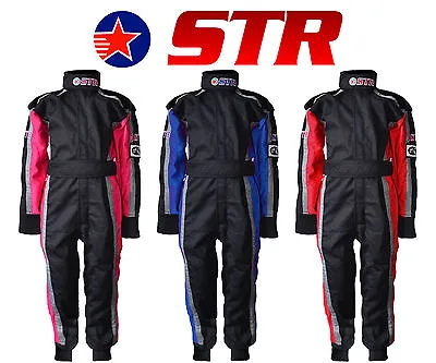 STR Junior Race Suit Overalls Stock Car Micro F2 Fireproof Child Ninja Kart F1 • £70