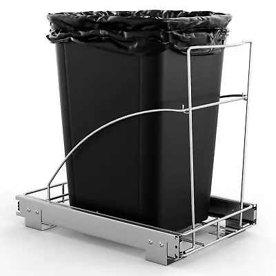 Pull Out Trash Can Under Cabinet Slide Out Waste Bin Shelf W/Ball-Bearing Slides • £31.95