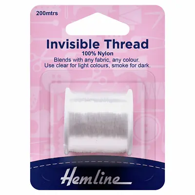 100% Nylon Clear Invisible Sewing Thread 200m Meter Magic Nylon Quilting Spool • £3.70