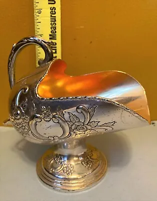 $18.79 • Buy Vtg Raimond Footed Sugar Scuttle Silver Plated Floral Pattern Gold Wash Lined 6 