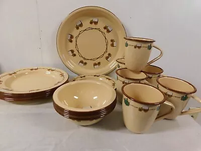 $224.99 • Buy VTG Marble Canyon Western Theme Enamel Dinnerware  Covered Wagon Set New