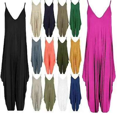 £10.95 • Buy Ladies Cami Harem LagenLook Jumpsuit Romper All In One Women Hareem PlaySuit Top