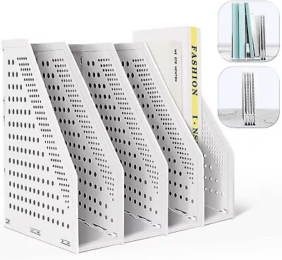 £12.99 • Buy Magazine File Holder Desktop Folder Magazine Rack Frames File 4 Compartments