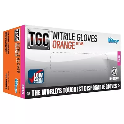 Tgc Workgear Orange Nitrile Gloves - 100pk - Small - 160031 • $40