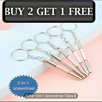 3pcs Multifunctional Mini Screw Driver Phone Watch Eyeglass Repair Tool Keyring  • £3.50